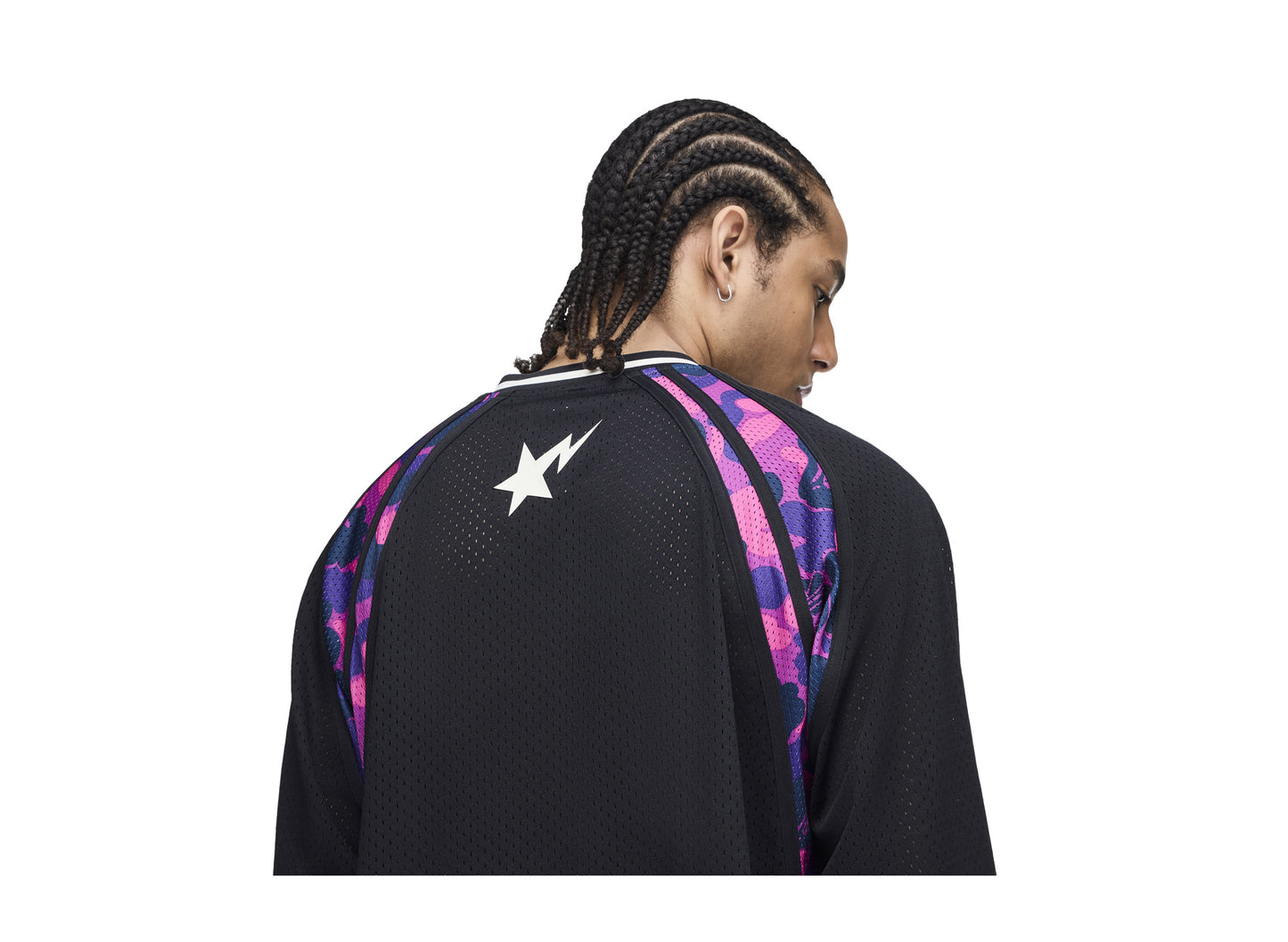 Adidas bape warm up top black — back detail