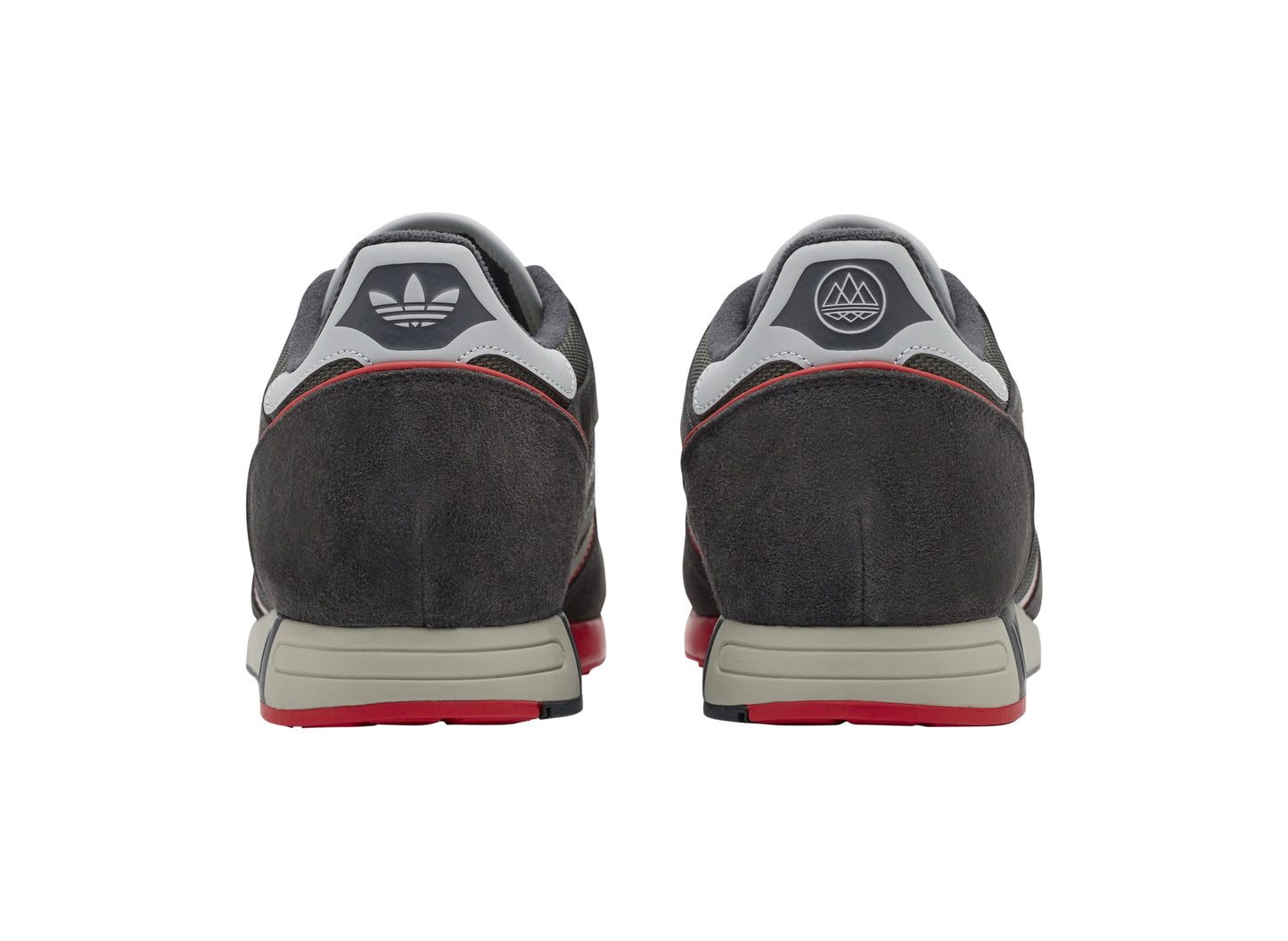 Adidas Boston II Outdoor SPZL in Utility Black / Wonder White — heel view