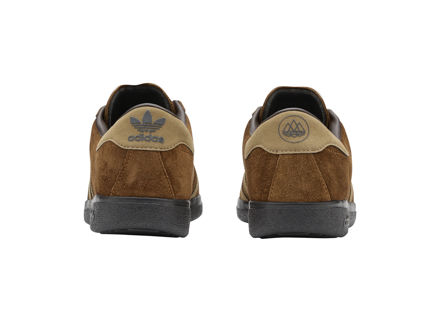 Adidas Hawaii SPZL in Shadow Brown / Shadow Brown / Gum 5 — heel view