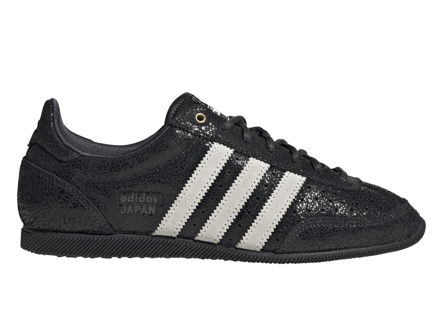 Women's Adidas Japan in Core Black / Cloud White / Night Grey, right facing side