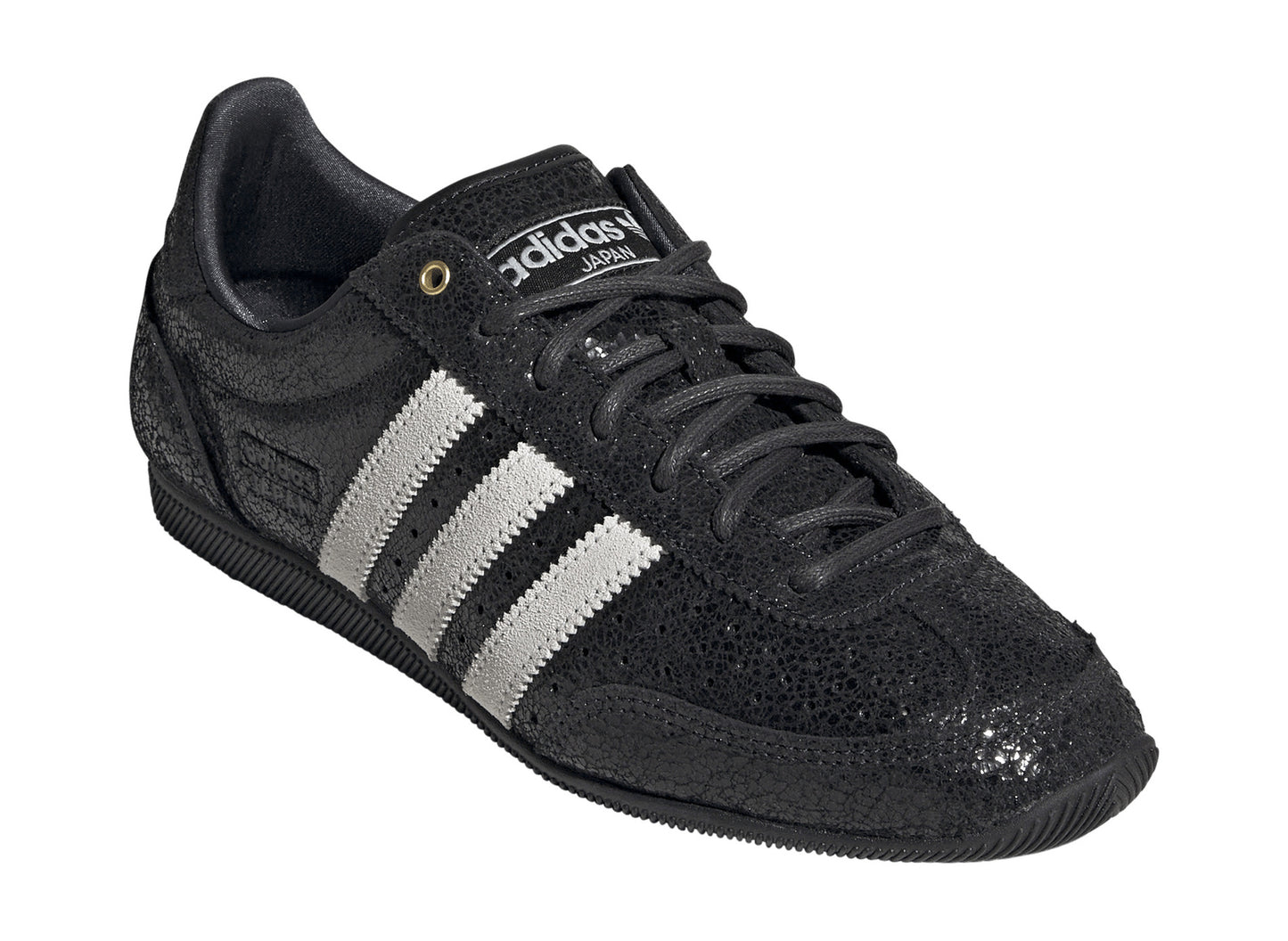 Women's Adidas Japan in Core Black / Cloud White / Night Grey, front lateral top