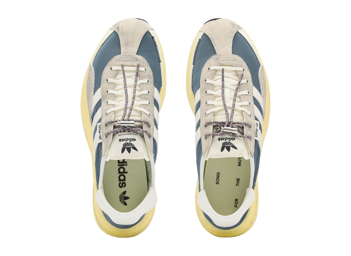 Adidas x Song for the Mute SL 72 Pro in Wild Teal / Cloud White / Easy Yellow — top