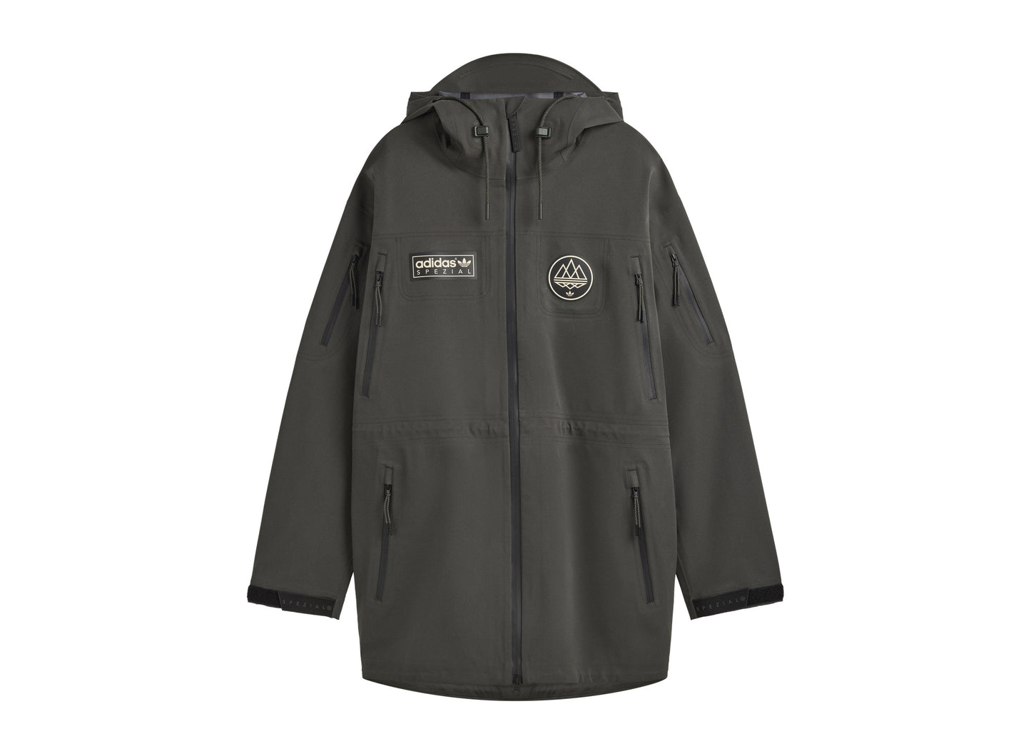 Adidas Springvale SPZL Parka in Legend Earth — front view