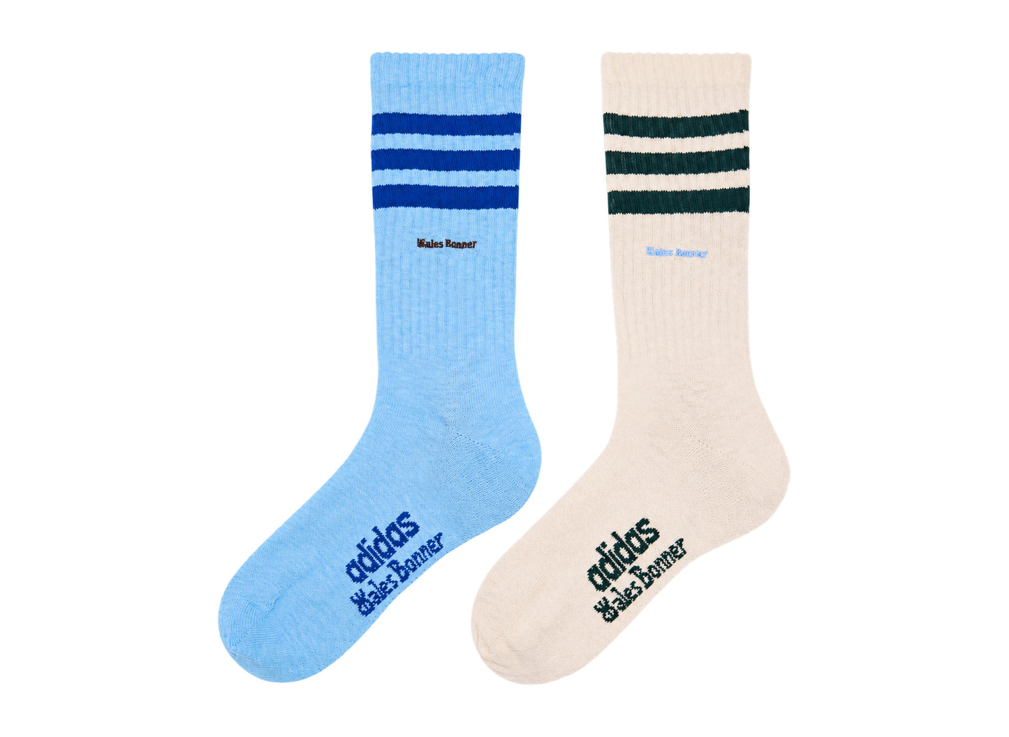 Adidas x Wales Bonner socks in Chalk White and Clear Sky – two-pair pack