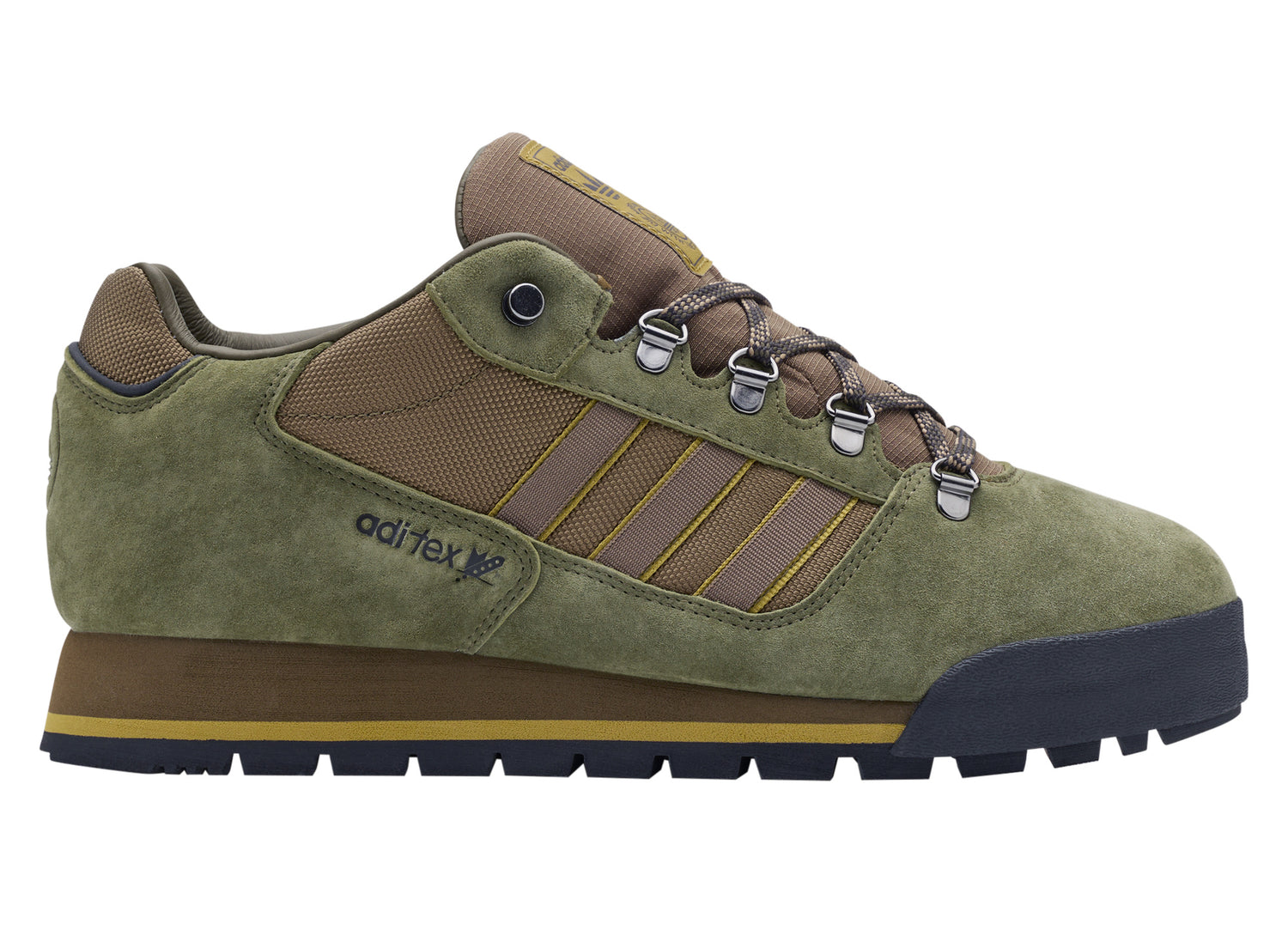 Adidas Wetherlam SPZL in Sand Green / Utility Black / Mesa — lateral right view
