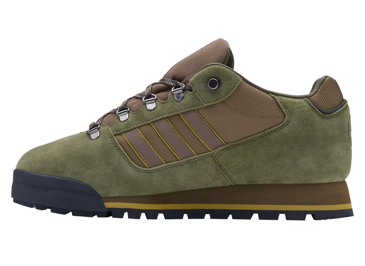 Adidas Wetherlam SPZL in Sand Green / Utility Black / Mesa — medial view