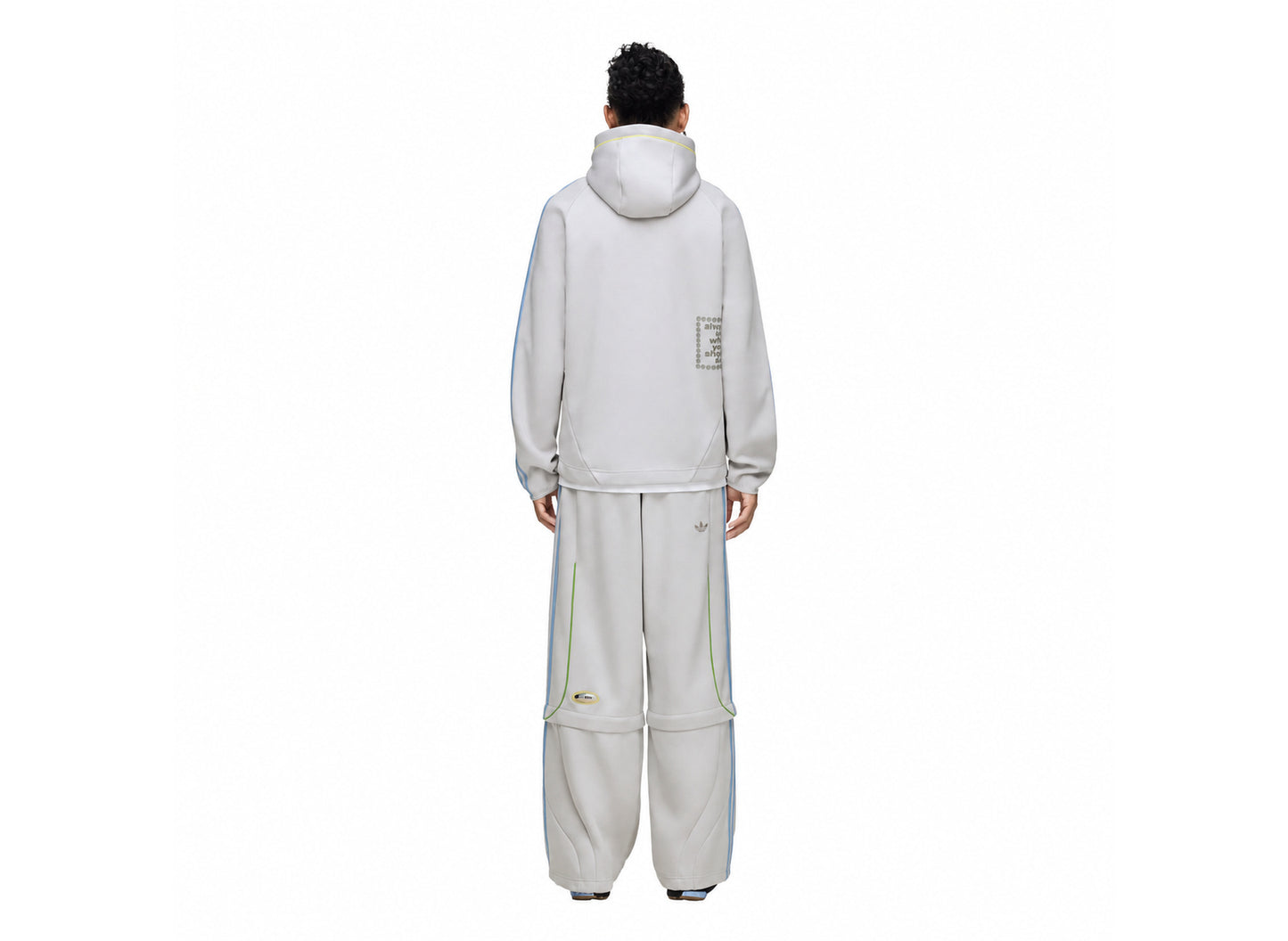 Adidas x Always Do What You Should Do Spacer Teamgeist Full Zip Hoodie in Light Solid Grey — model back view