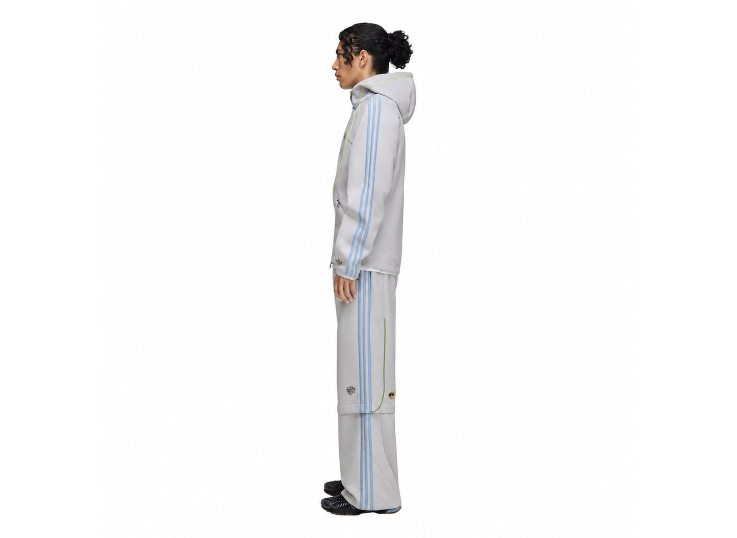 Adidas x Always Do What You Should Do Spacer Teamgeist Full Zip Hoodie in Light Solid Grey — model side view