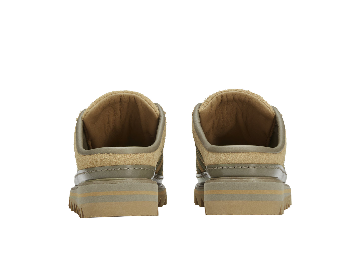 Adidas x CLOT Sawtooth Mule by Edison Chen in Cardboard / Wonder White — rear angle