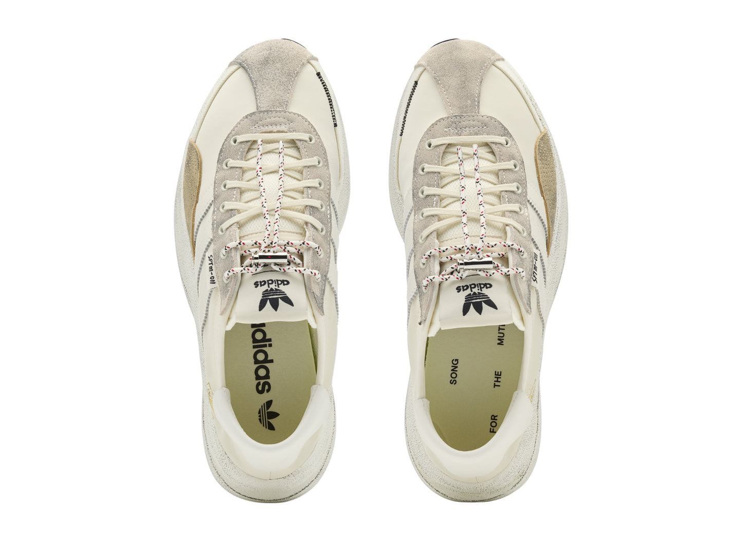 Adidas x Song for the Mute SL 72 Pro in Cream White / Core White / Off White — top