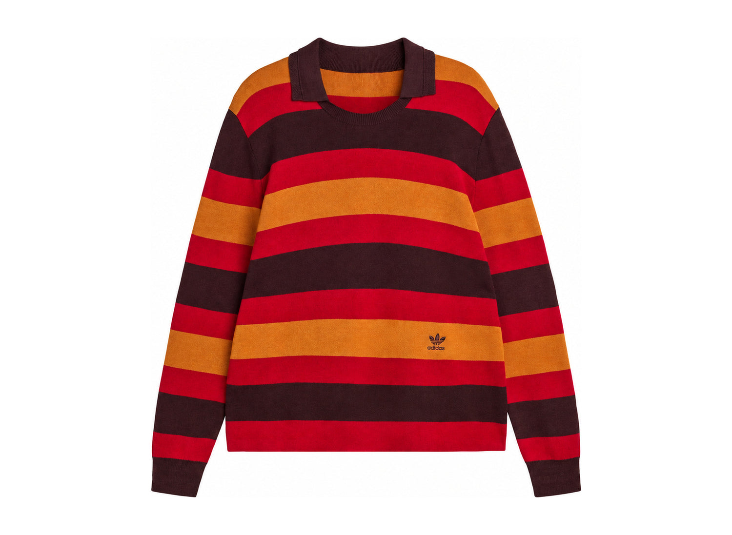 Adidas x Wales Bonner Long Sleeve Knit Shirt in Multi-Color — front view