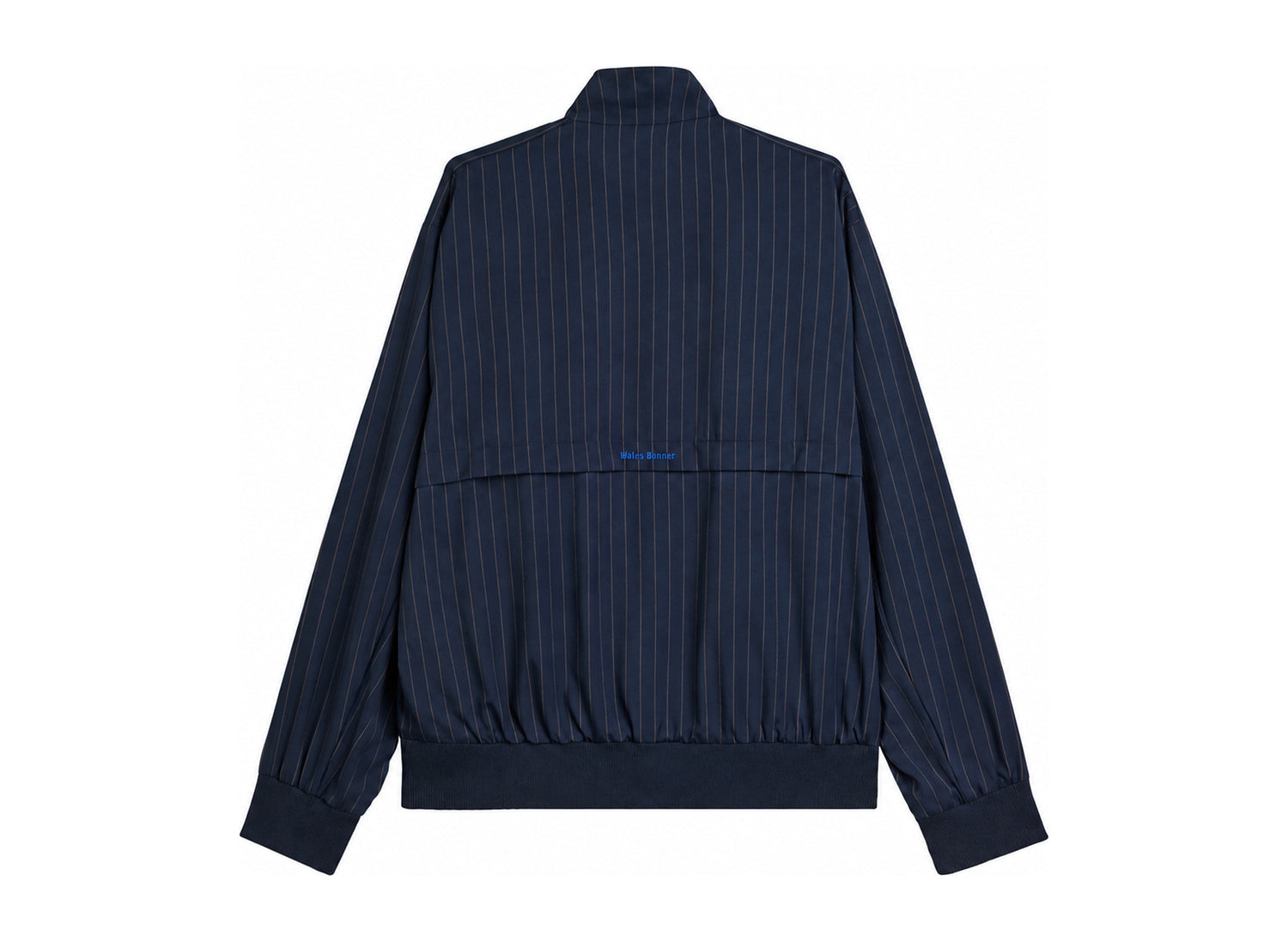 Adidas x Wales Bonner Pinstripe Track Jacket in Night Navy — back view