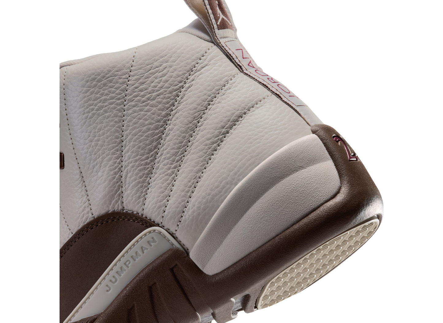 Air Jordan 12 Fireside CT8013-105 in Light Orewood Brown / Cacao Wow – heel detail