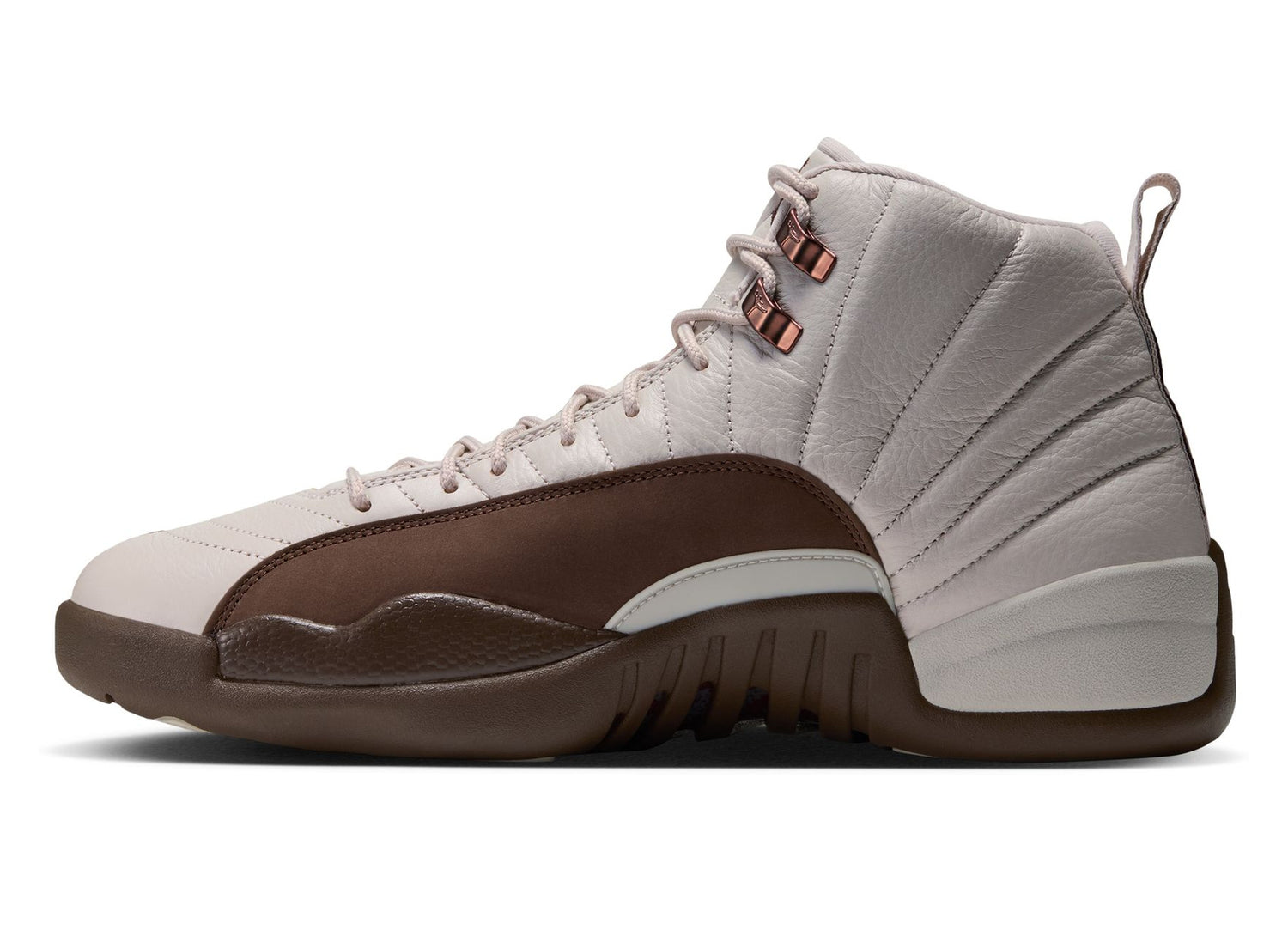 Air Jordan 12 Fireside CT8013-105 in Light Orewood Brown / Cacao Wow – left side medial