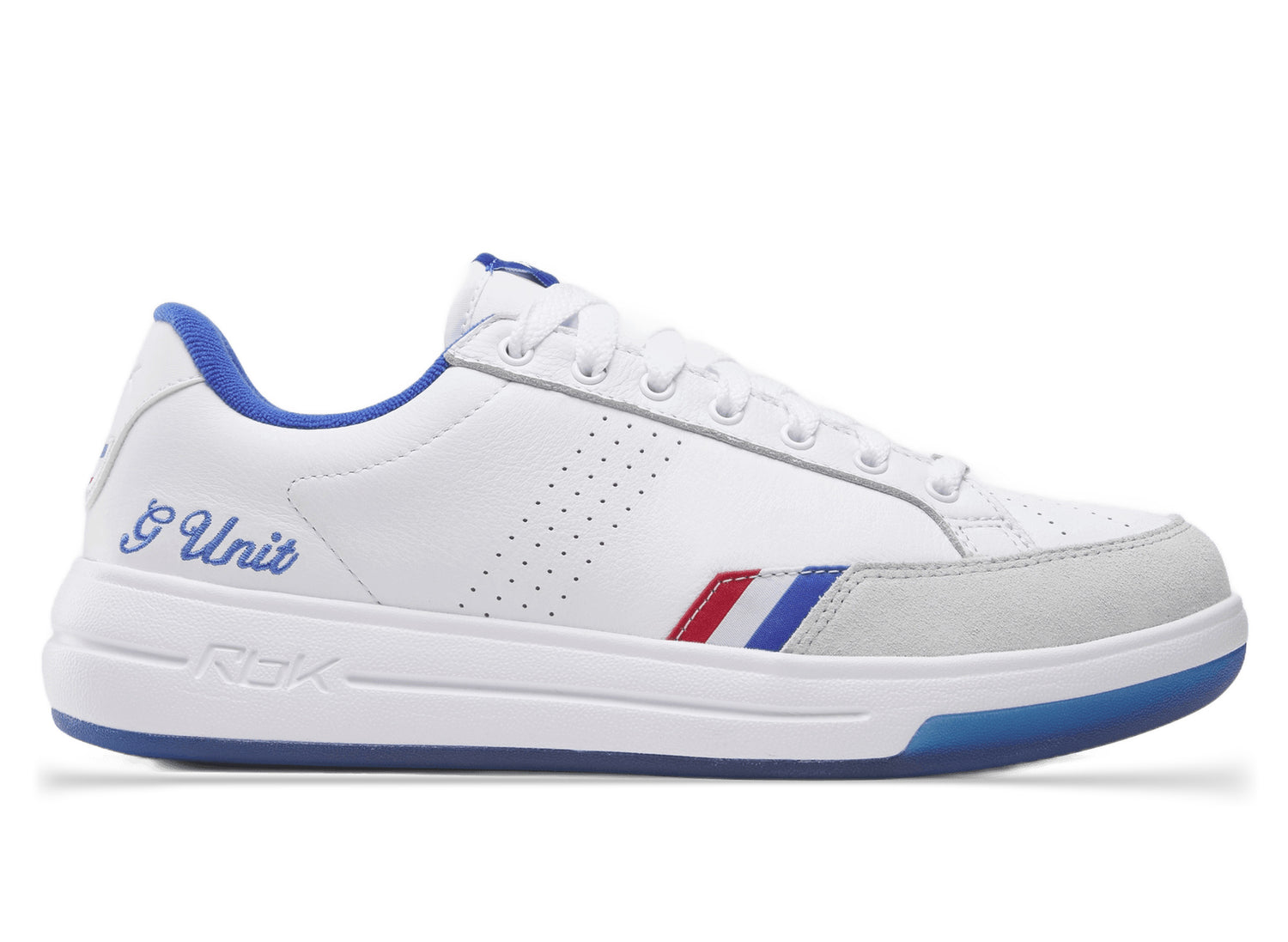 Reebok G-Unit G6 in White, Blue and Red, men's lifestyle sneaker, lateral view