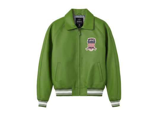 Avirex Fashion Icon Jacket in Moss — front view