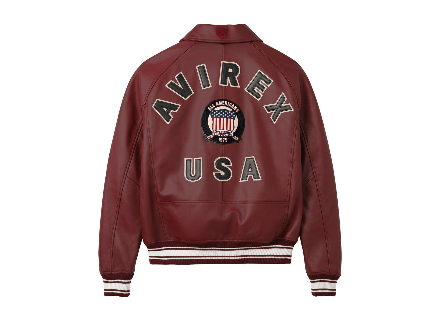Avirex Fashion Icon Jacket in Oxblood — back view