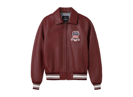 Avirex Fashion Icon Jacket in Oxblood — front view