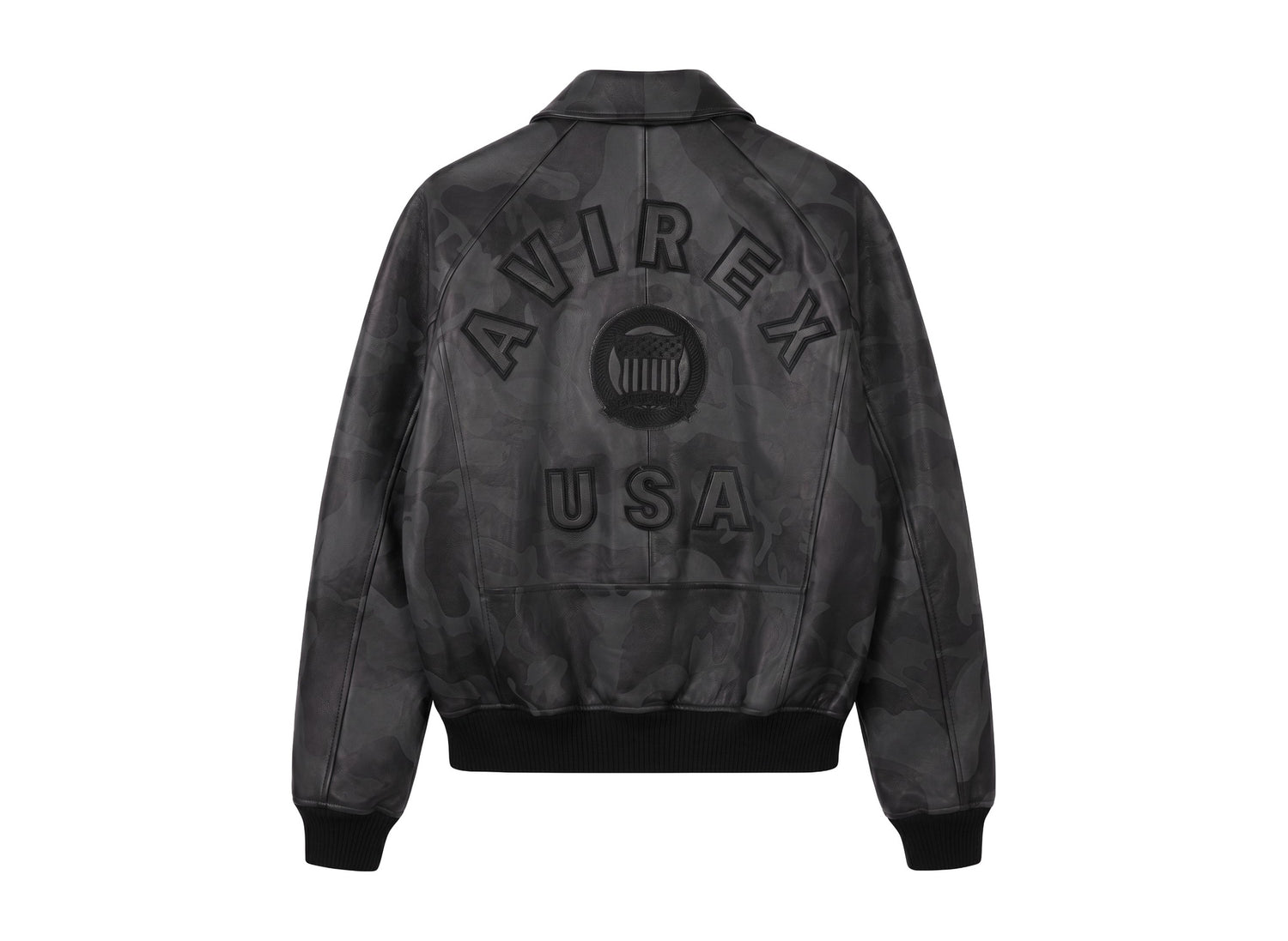 Avirex Limited Edition Camo Icon Jacket in Black Camo — back view