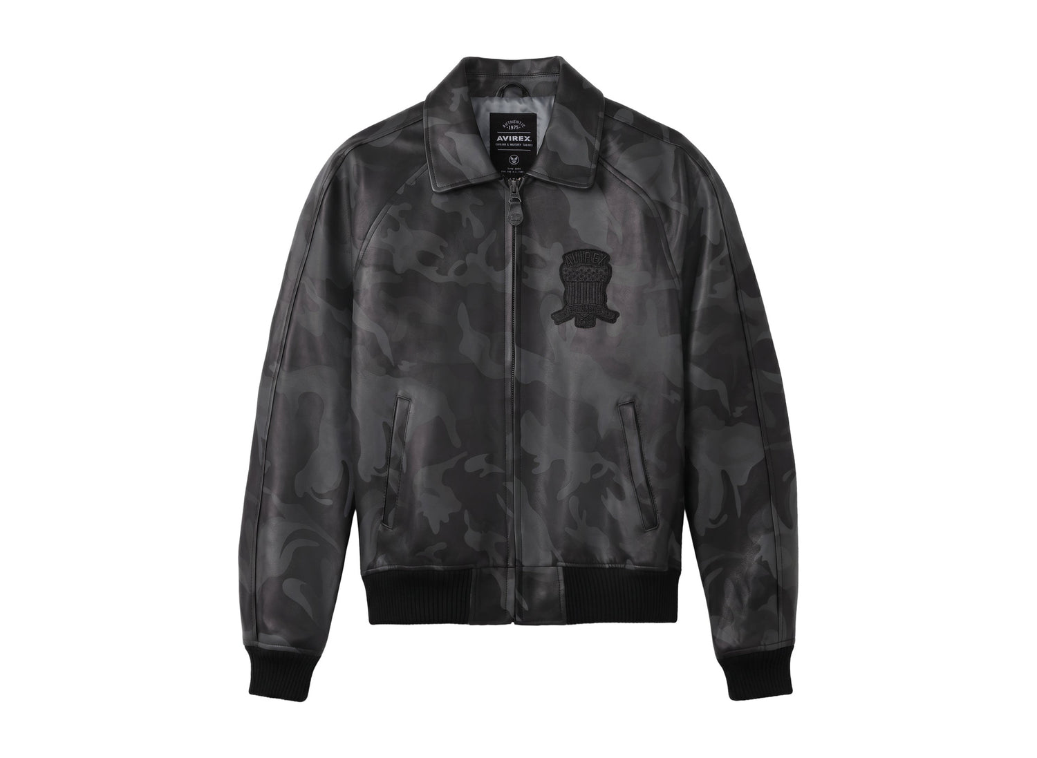 Avirex Limited Edition Camo Icon Jacket in Black Camo — front view