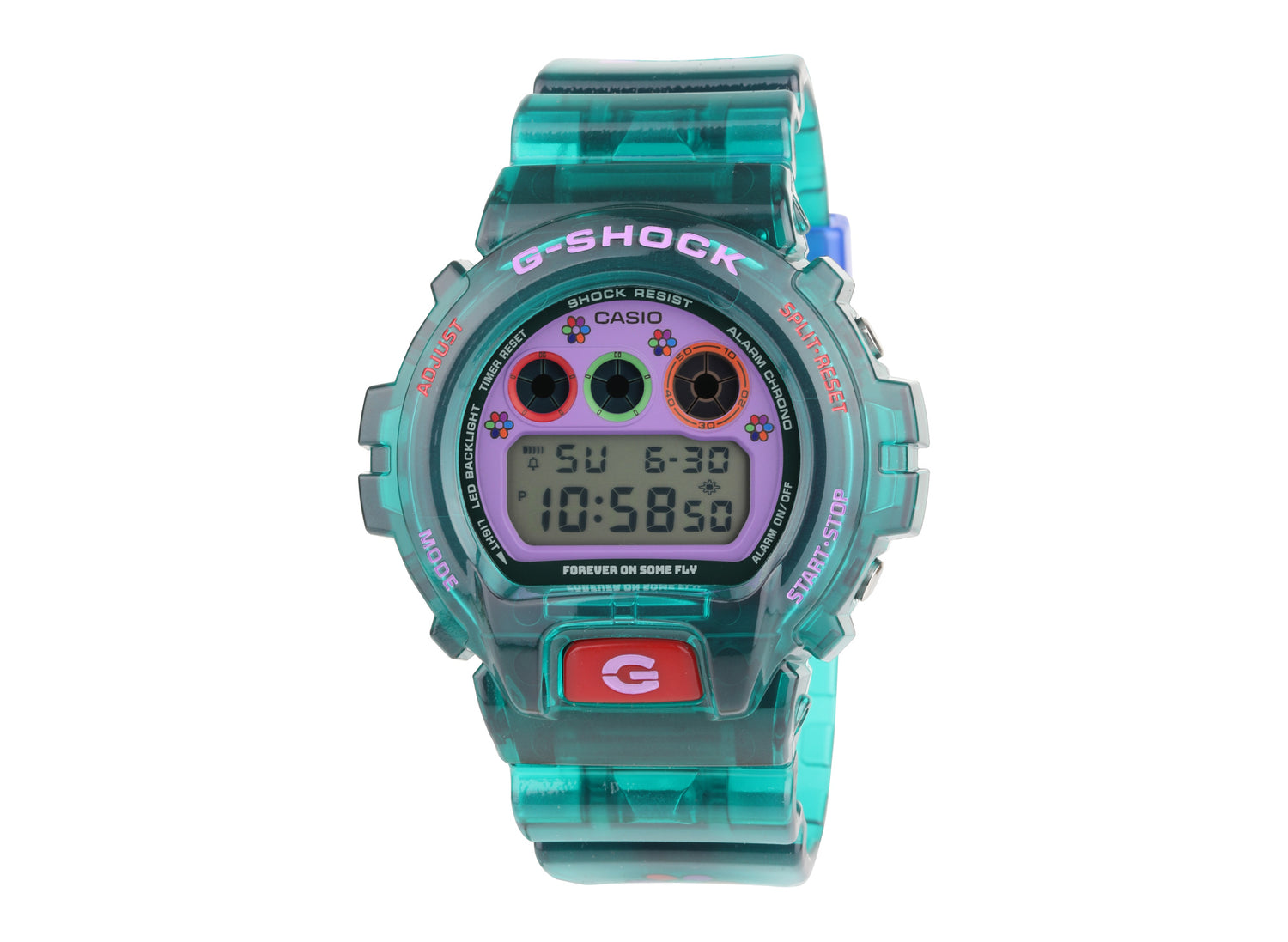 Casio G-Shock x Jae Tips DW6900JT26-3 watch in teal, front view