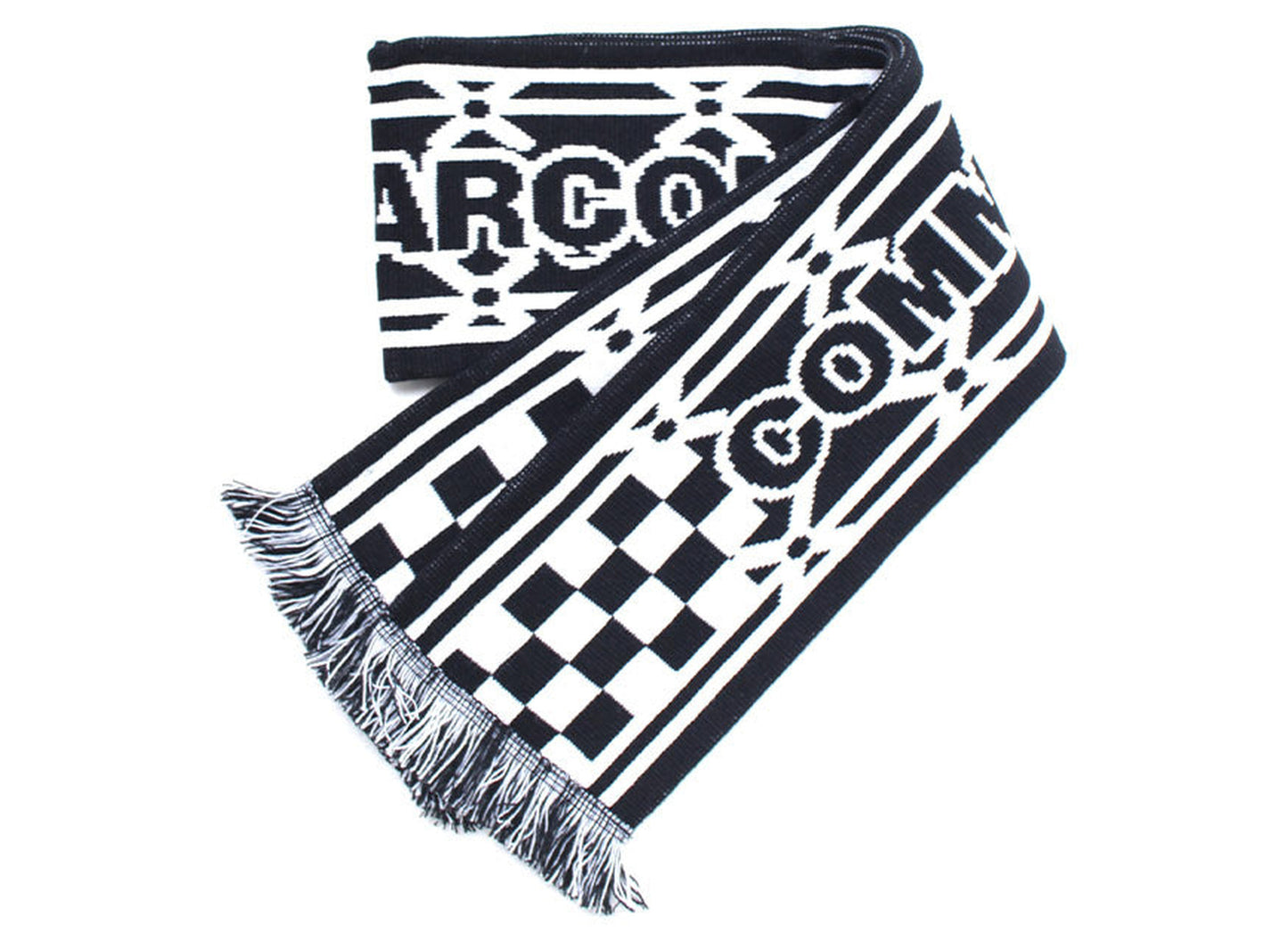 Comme des Garçons SHIRT Knitted Football Scarf in Black / White — product photo 2