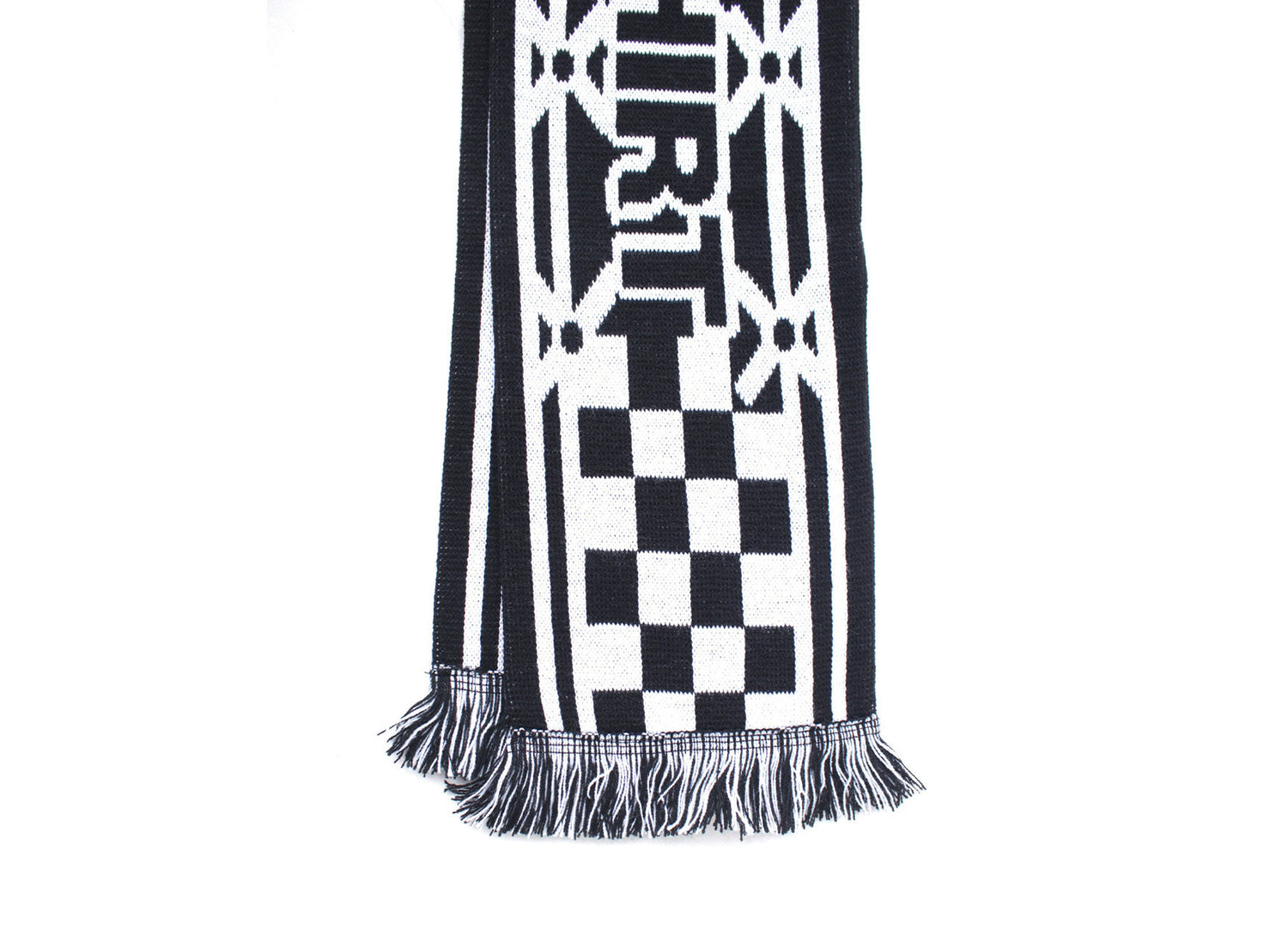Comme des Garçons SHIRT Knitted Football Scarf in Black / White — product photo 3