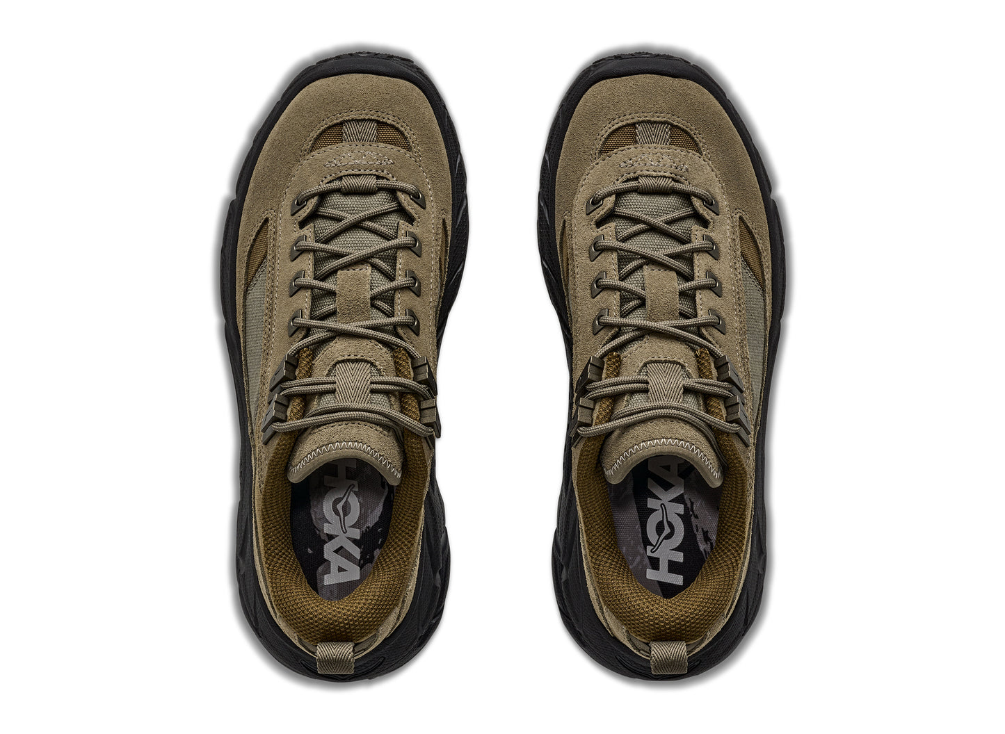 Hoka Tor Summit FLD in Black / Antique Olive — top view