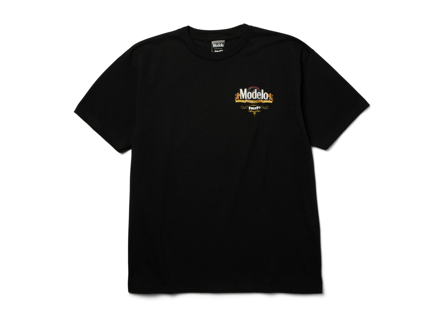 HUF x Modelo Core T-Shirt in Black, front view