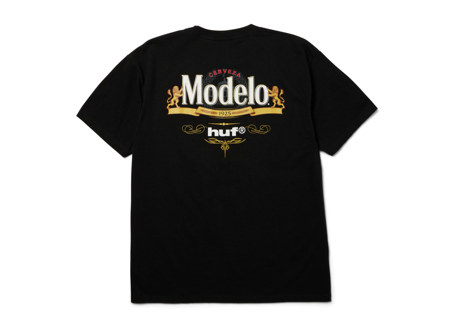 HUF x Modelo Core T-Shirt in Black, back view