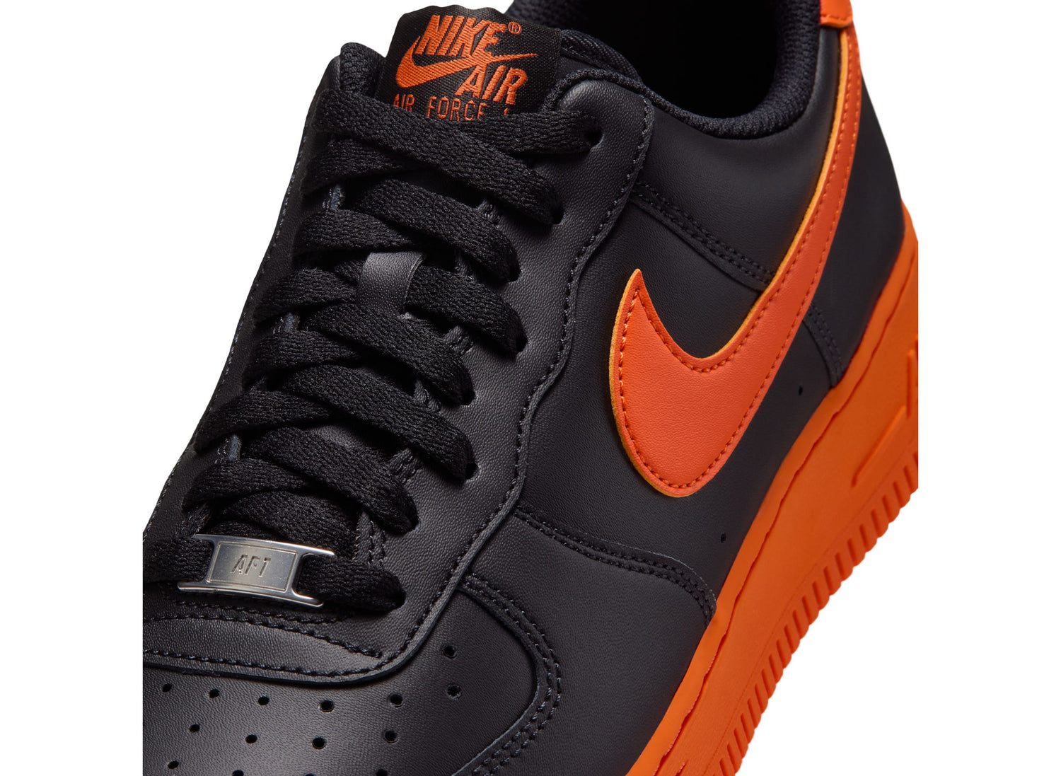 Nike Air Force 1 '07 in Black / Safety Orange — product detail 001