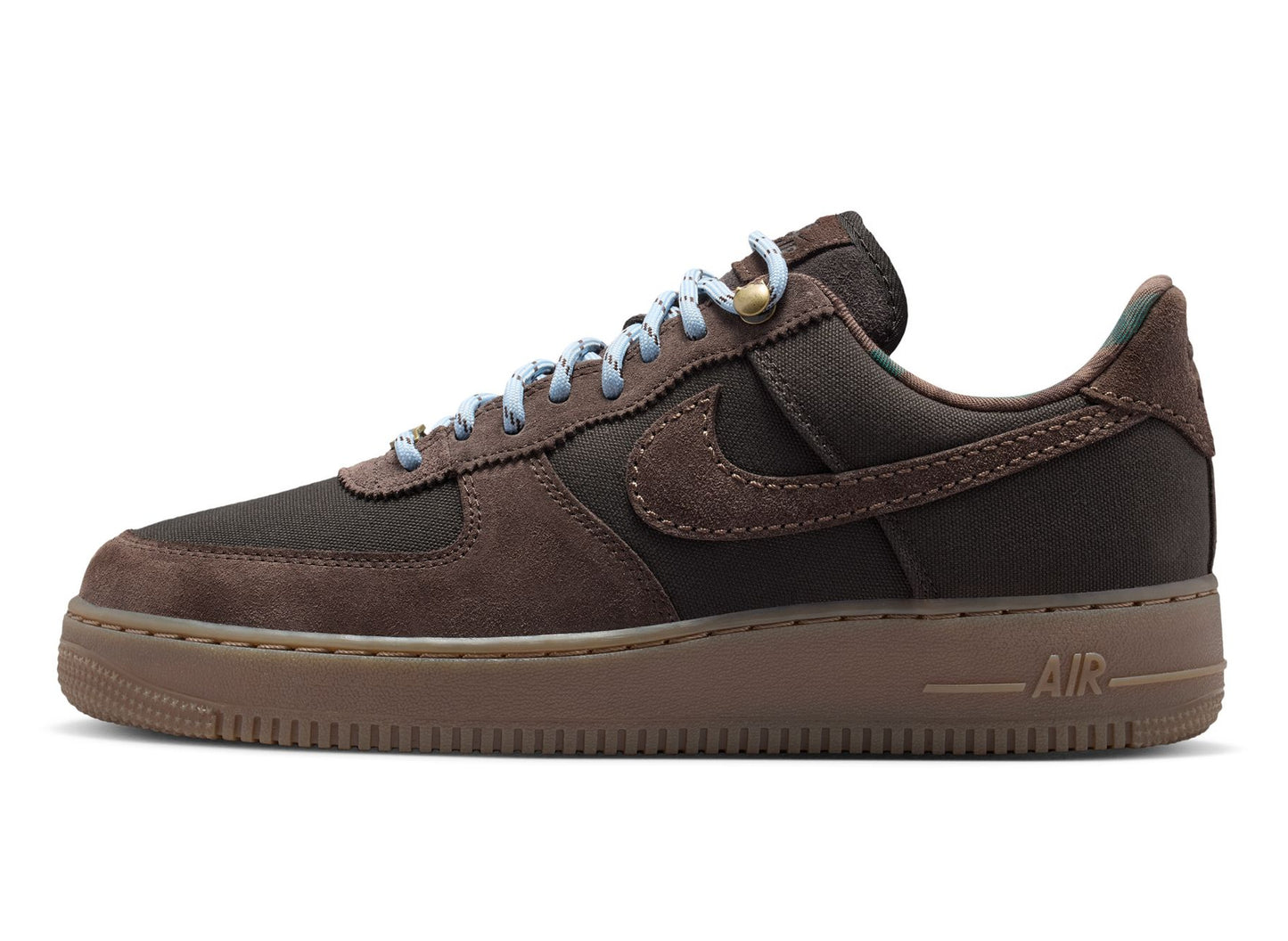 Nike Air Force 1 '07 LV8 in Shadow Brown / Baroque Brown — left-facing side profile