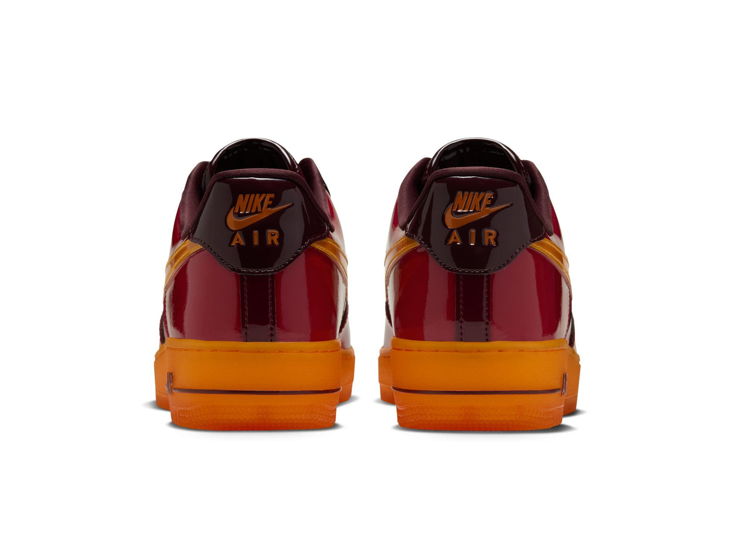 Nike Air Force 1 07 Premium in Gym Red / Bright Ceramic — rear pair