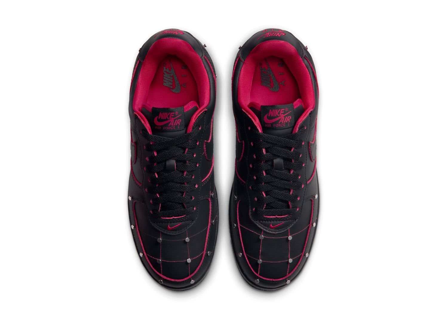 Nike Air Force 1 Nightmare in Black / Gym Red / Metallic Silver — top