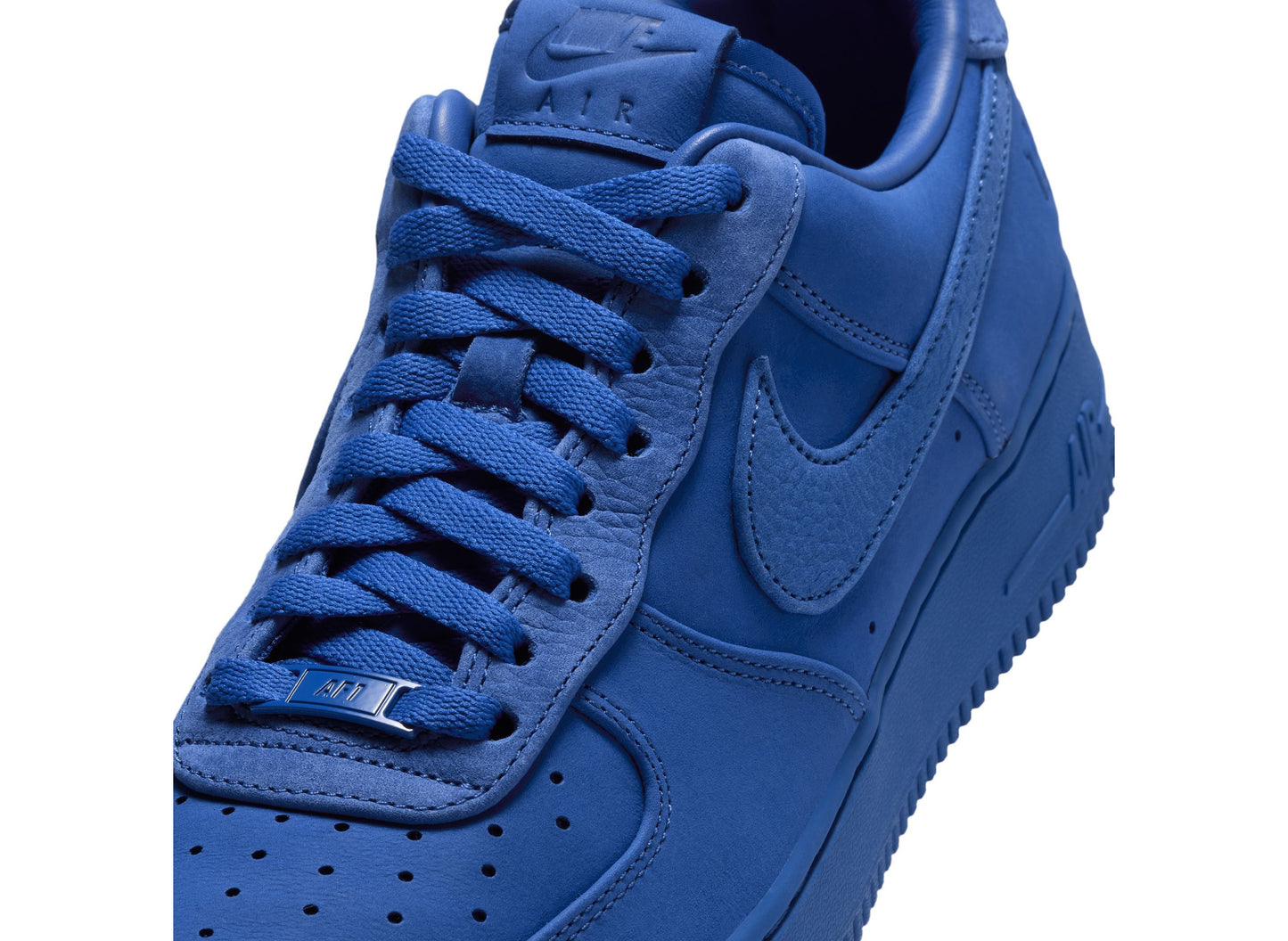 Nike Air Force 1 University of Kentucky in Game Royal — laces and Swoosh detail