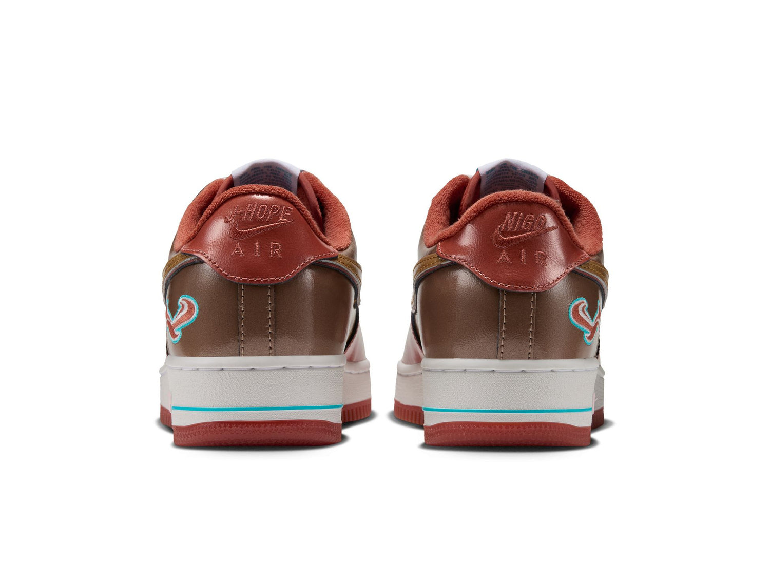 Nike x NIGO x J-Hope Air Force 1 '01 IO8766-800 in Burnt Sunrise — rear pair