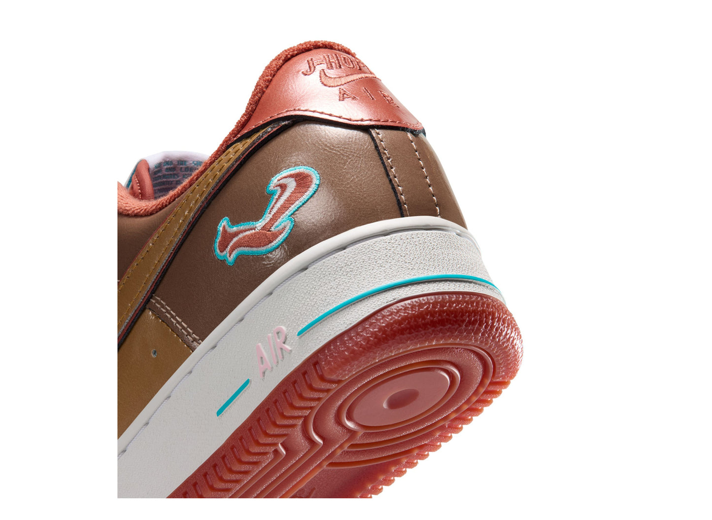 Nike x NIGO x J-Hope Air Force 1 '01 IO8766-800 in Burnt Sunrise — heel detail