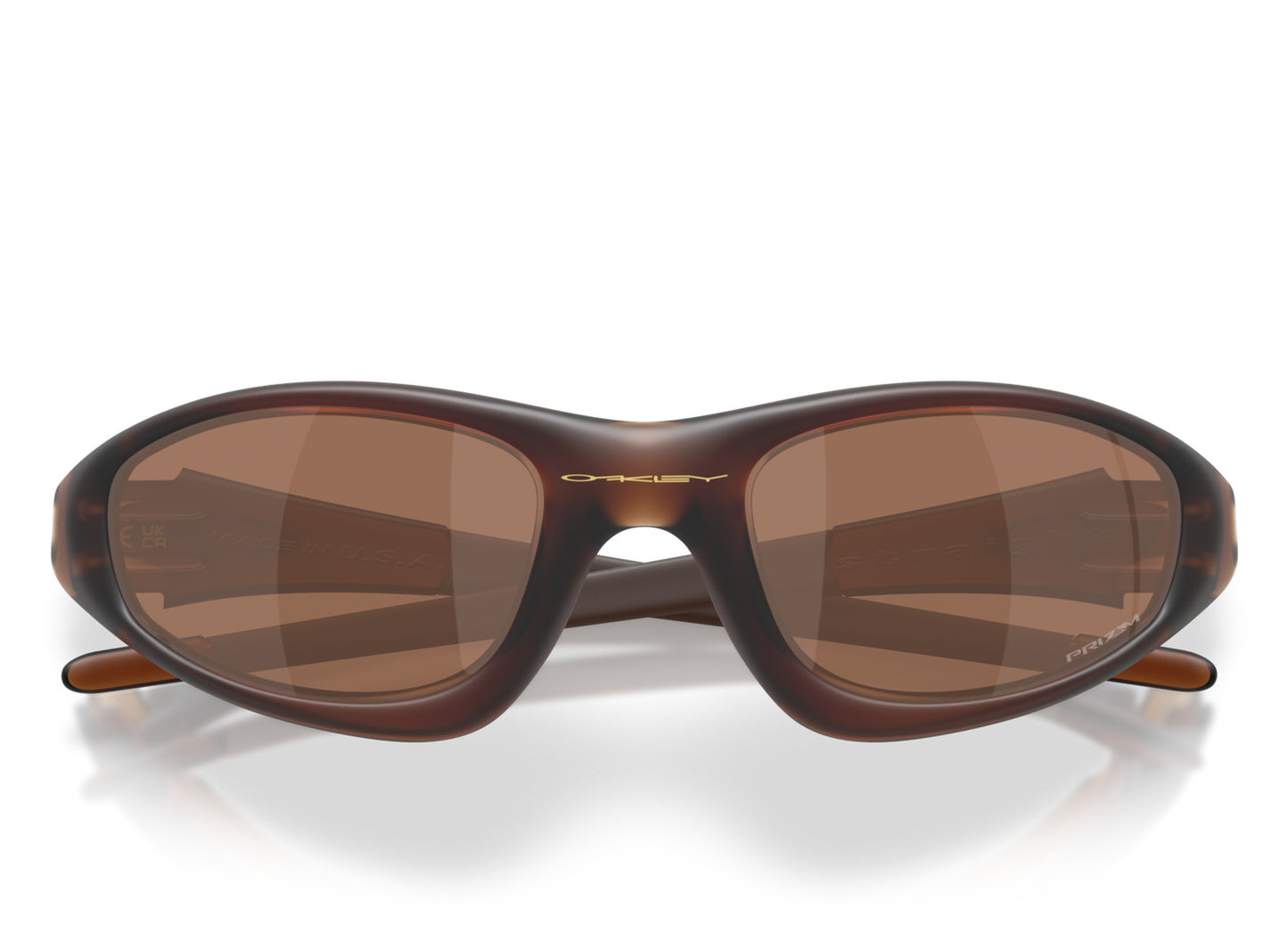 Oakley MUZM Straight Jacket 99 in Matte Rootbeer / Prizm Tungsten — folded front