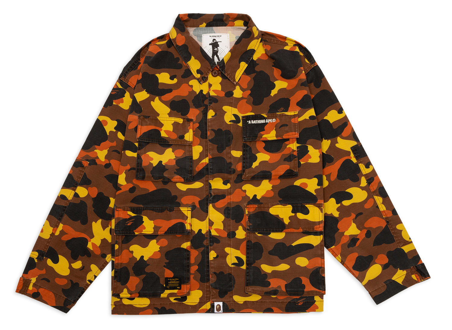 A Bathing Ape 1st Camo Heavy Washed Multi Pocket Cargo LS Shirt