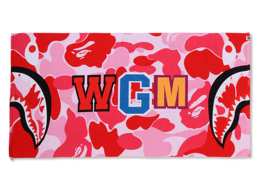 A Bathing Ape ABC Camo Shark Beach Towel in Pink