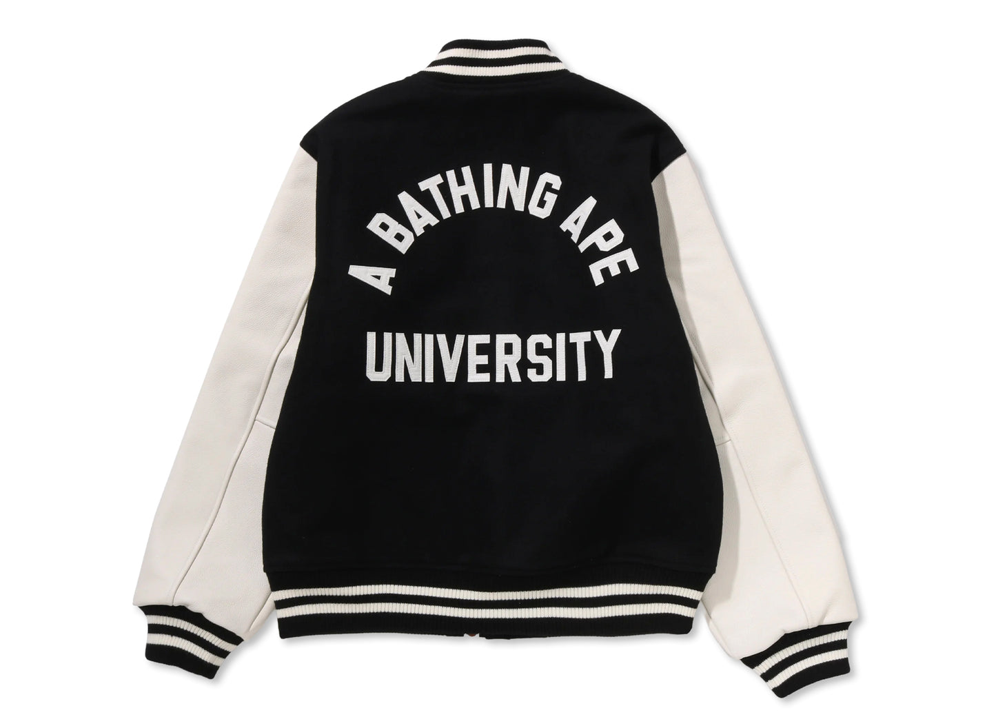 A Bathing Ape BAPE University Varsity Jacket in Black — view 2