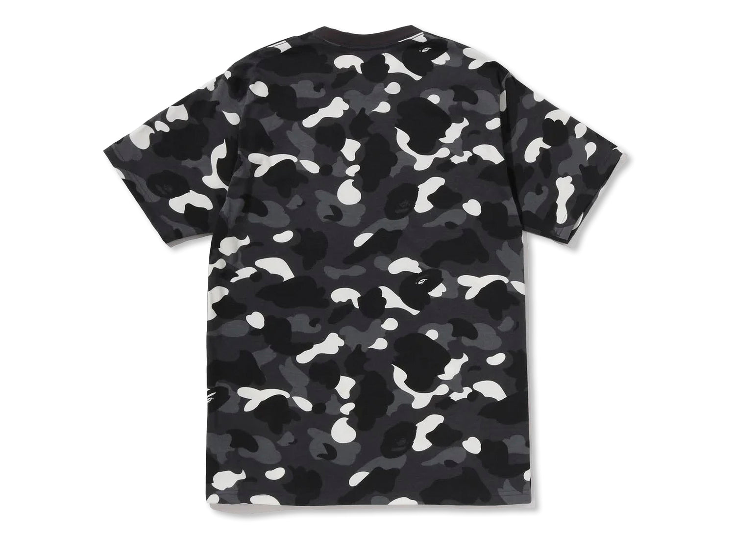 A Bathing Ape City Camo Rhinestone Bape Logo Tee in Black — view 3