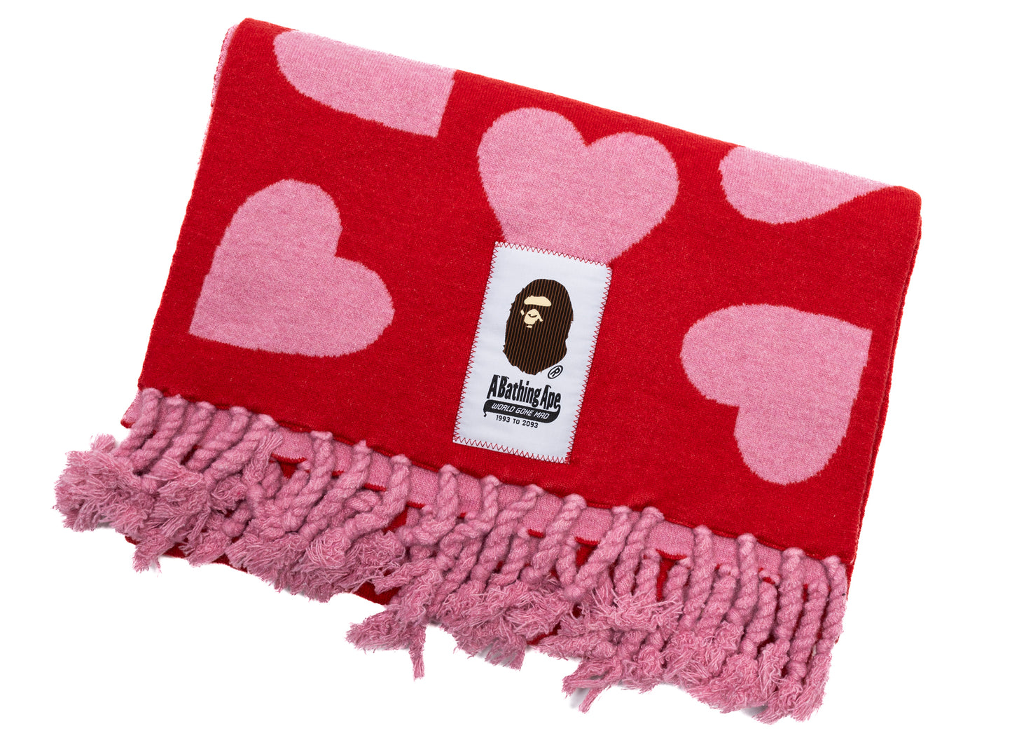 A Bathing Ape I Love Bape Wool Mix Scarf
