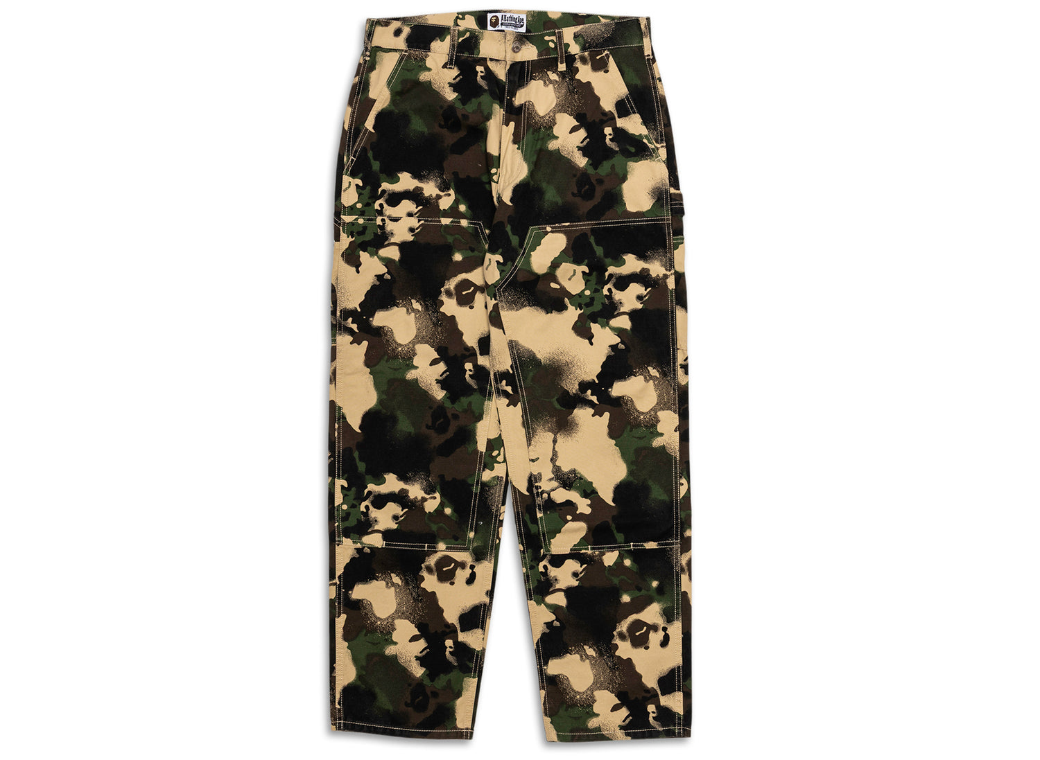 A Bathing Ape Map Camo Relaxed Fit Work Pants