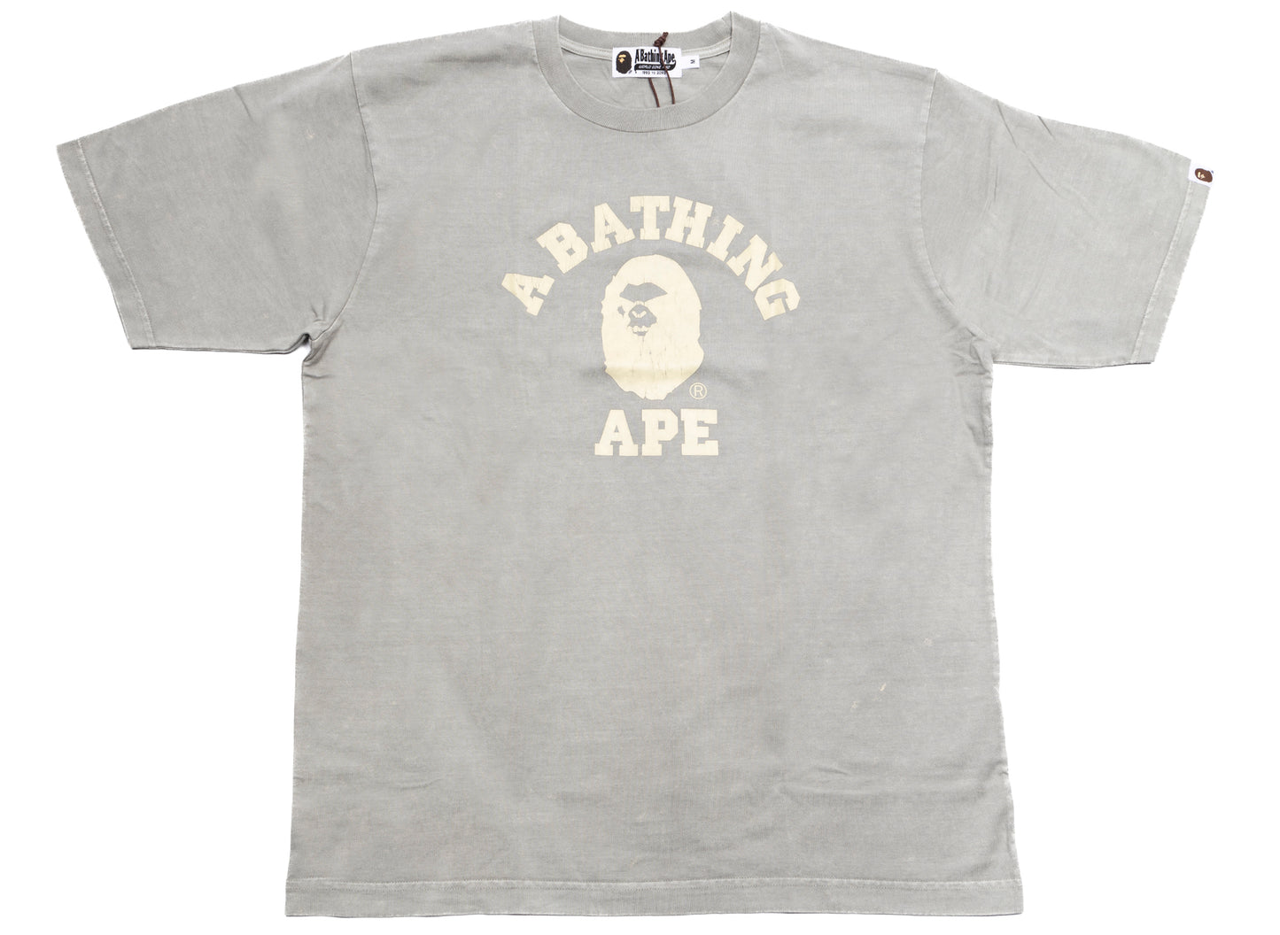 A Bathing Ape Overdye College Relaxed Fit Tee in Ivory