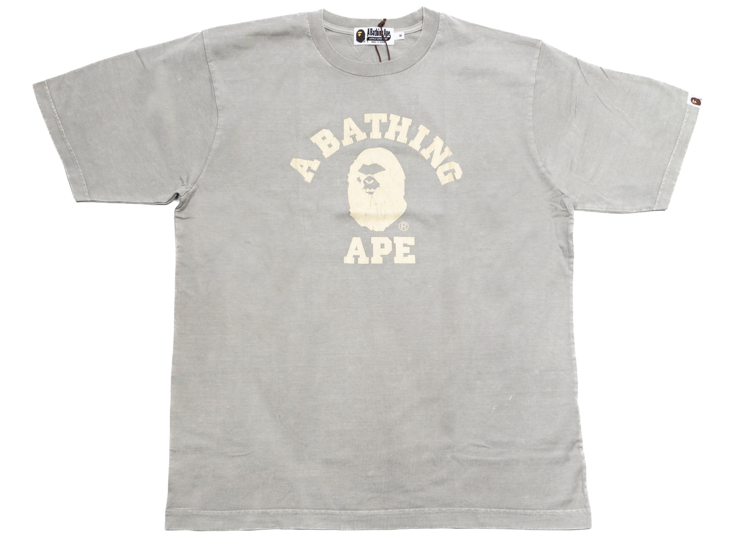 A Bathing Ape Overdye College Relaxed Fit Tee in Ivory