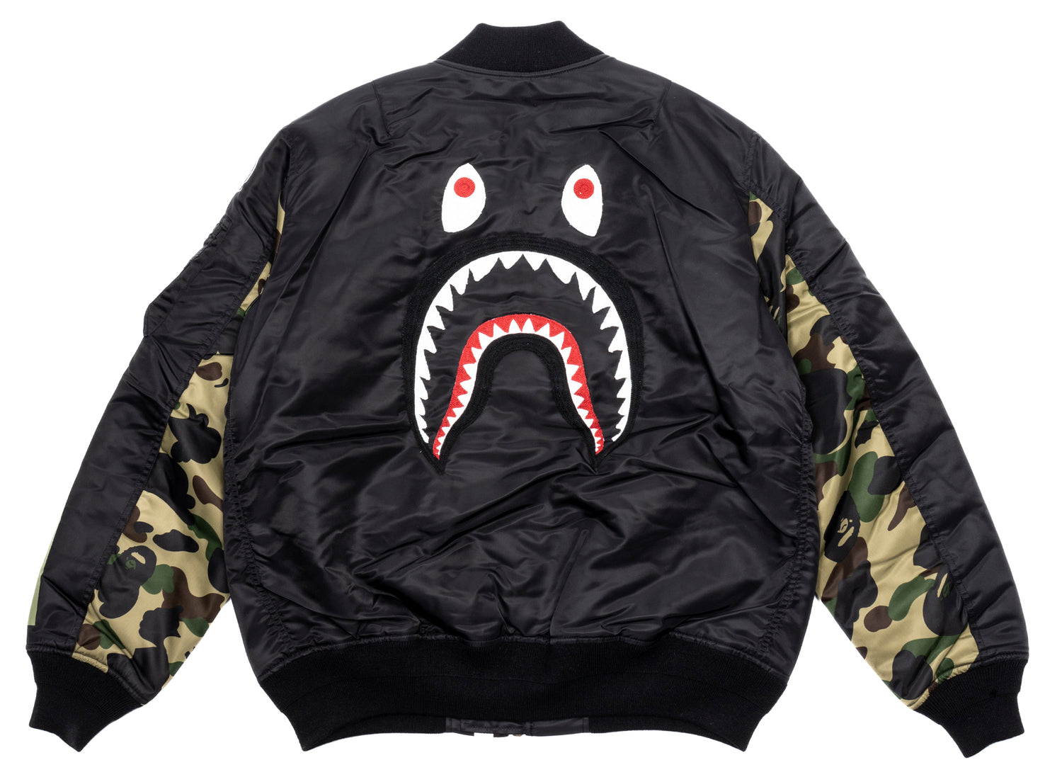 A Bathing Ape Shark MA-1 Jacket in Black - view 2