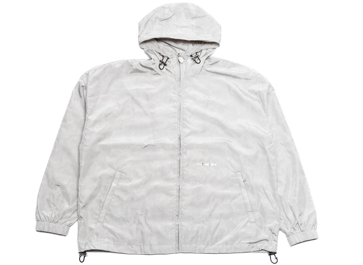 A Bathing Ape Solid Color Nylon Hooded Jacket in Grey
