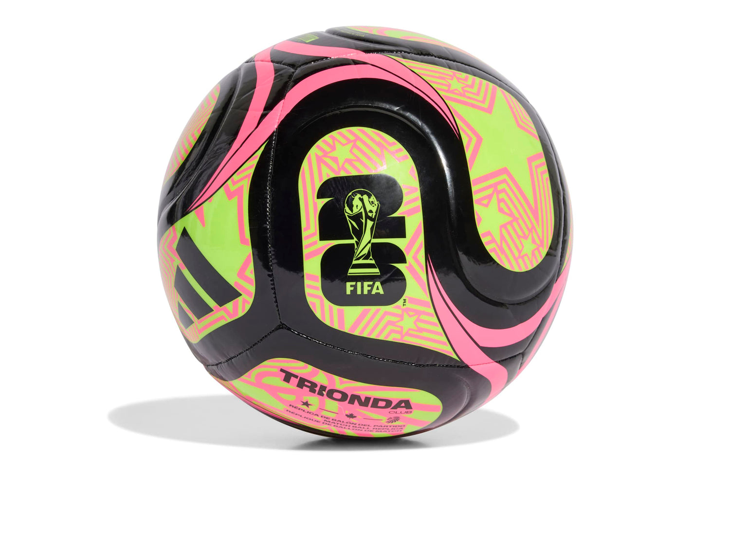 Adidas Fifa World Cup Trionda Club Ball in Black / Lucid Lemon