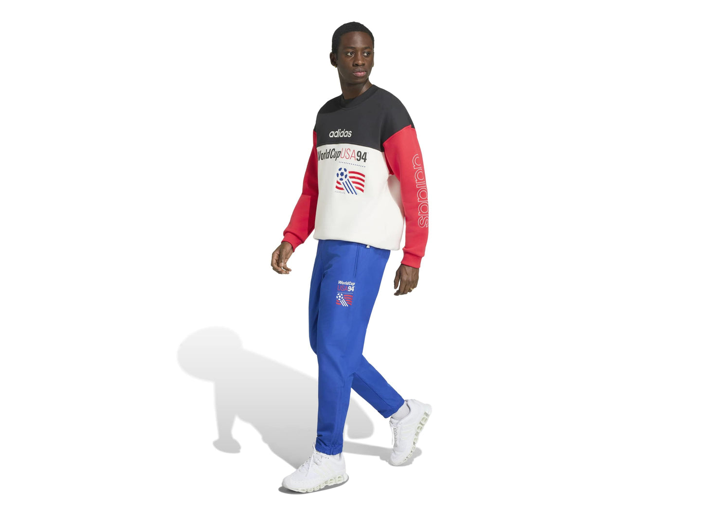 Sudadera con gráficos Adidas USA 94 en negro / blanco nube